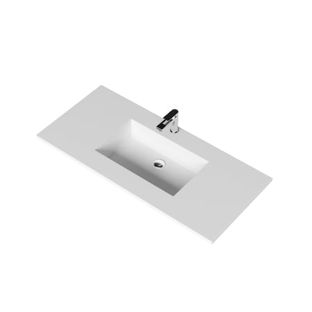 Castello Usa Serenity 48" Solid Surface Vanity Top in White CB-GM-2066-48